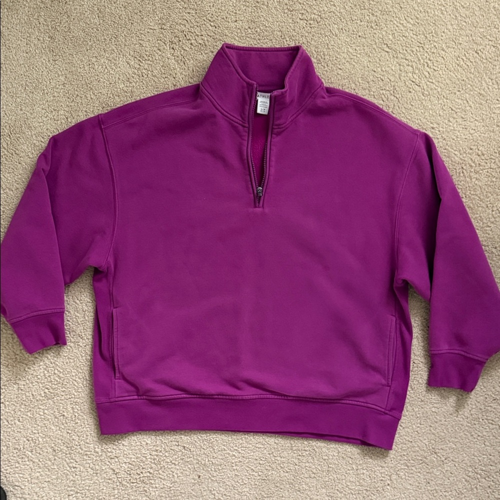Athleta Plum Quarter-Zip Sweatshirt